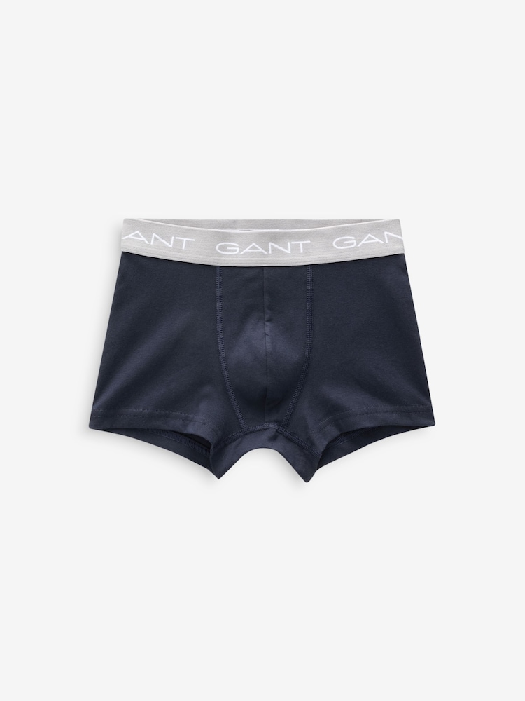 GANT Blue Teen Boys Trunks 3 Pack - Image 2 of 4 GANT Blue Teen Boys Trunks 3 Pack - Image 2 of 4