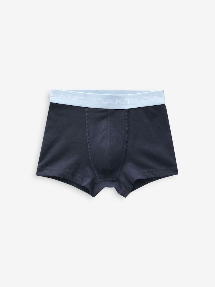 GANT Blue Teen Boys Trunks 3 Pack - Image 4 of 4