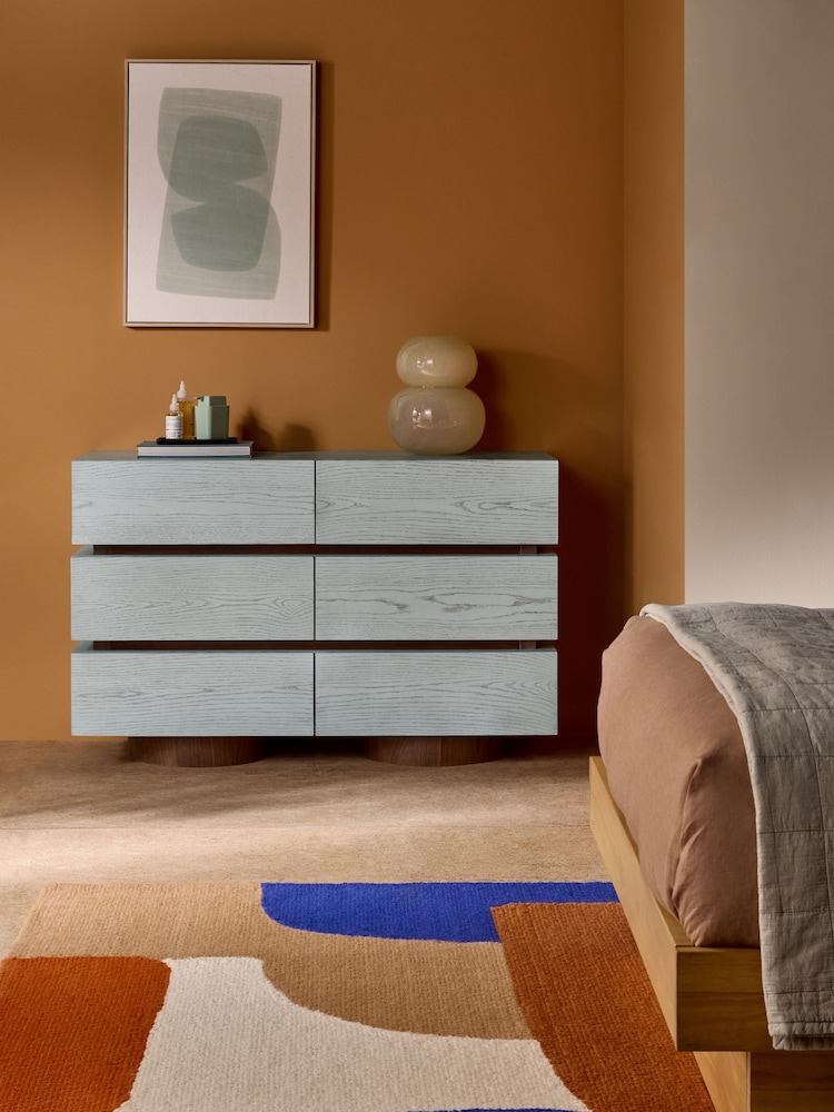 MADE.COM Blue Bern 6 Drawer Chest of Drawers - Image 1 of 5