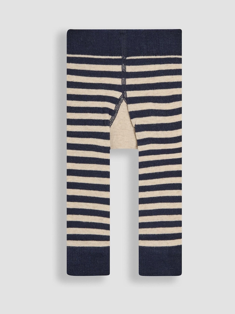 JoJo Maman Bébé Navy Stripe Fox Knitted Leggings - Image 2 of 3