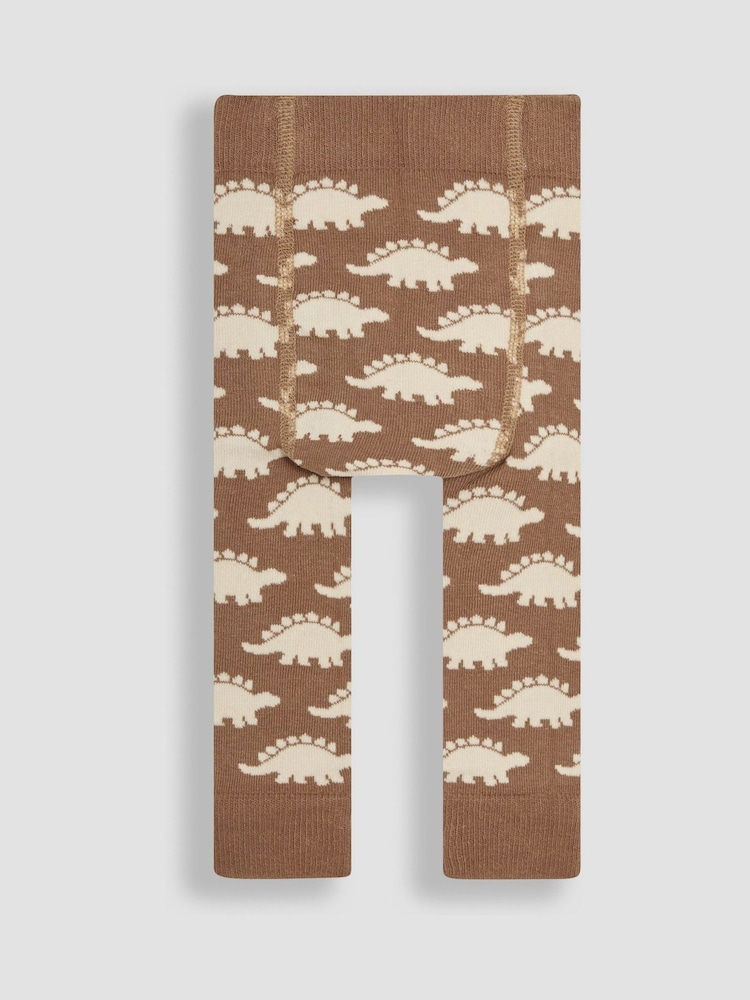 JoJo Maman Bébé Natural Dinosaur Knitted Leggings - Image 2 of 3