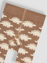 JoJo Maman Bébé Natural Dinosaur Knitted Leggings - Image 3 of 3