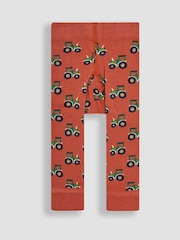 JoJo Maman Bébé Rust Tractor Knitted Leggings - Image 1 of 3