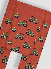 JoJo Maman Bébé Rust Tractor Knitted Leggings - Image 3 of 3