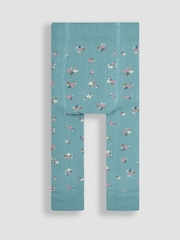 JoJo Maman Bébé Duck Egg Floral Extra Thick Leggings - Image 2 of 3