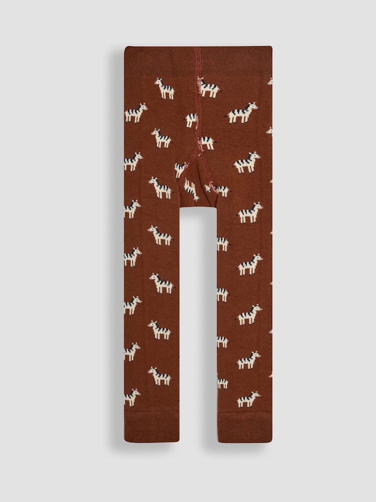 JoJo Maman Bébé Brown Zebra Extra Thick Leggings - Image 1 of 3