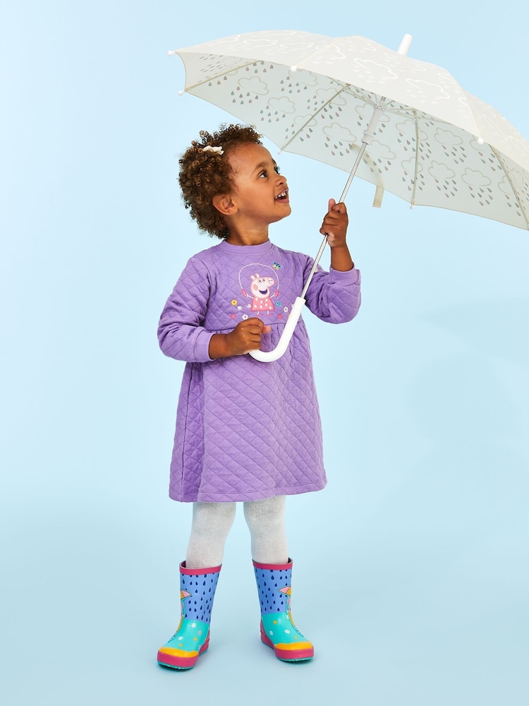 JoJo Maman Bébé Lilac Peppa Pig Quilted Dress - Image 1 of 6