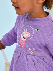 JoJo Maman Bébé Lilac Peppa Pig Quilted Dress - Image 3 of 6