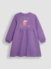 JoJo Maman Bébé Lilac Peppa Pig Quilted Dress - Image 4 of 6