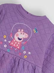 JoJo Maman Bébé Lilac Peppa Pig Quilted Dress - Image 6 of 6