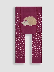 JoJo Maman Bébé Purple Hedgehog Extra Thick Leggings - Image 2 of 3