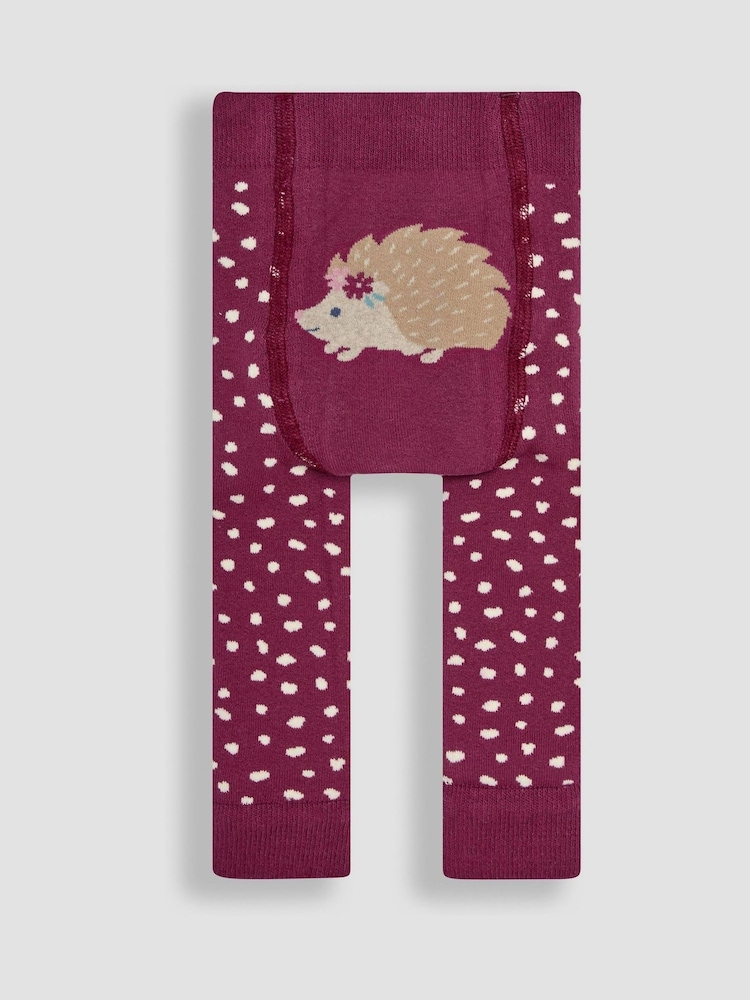 JoJo Maman Bébé Purple Hedgehog Extra Thick Leggings - Image 2 of 3