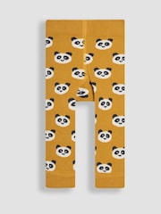JoJo Maman Bébé Yellow Panda Knitted Leggings - Image 1 of 3
