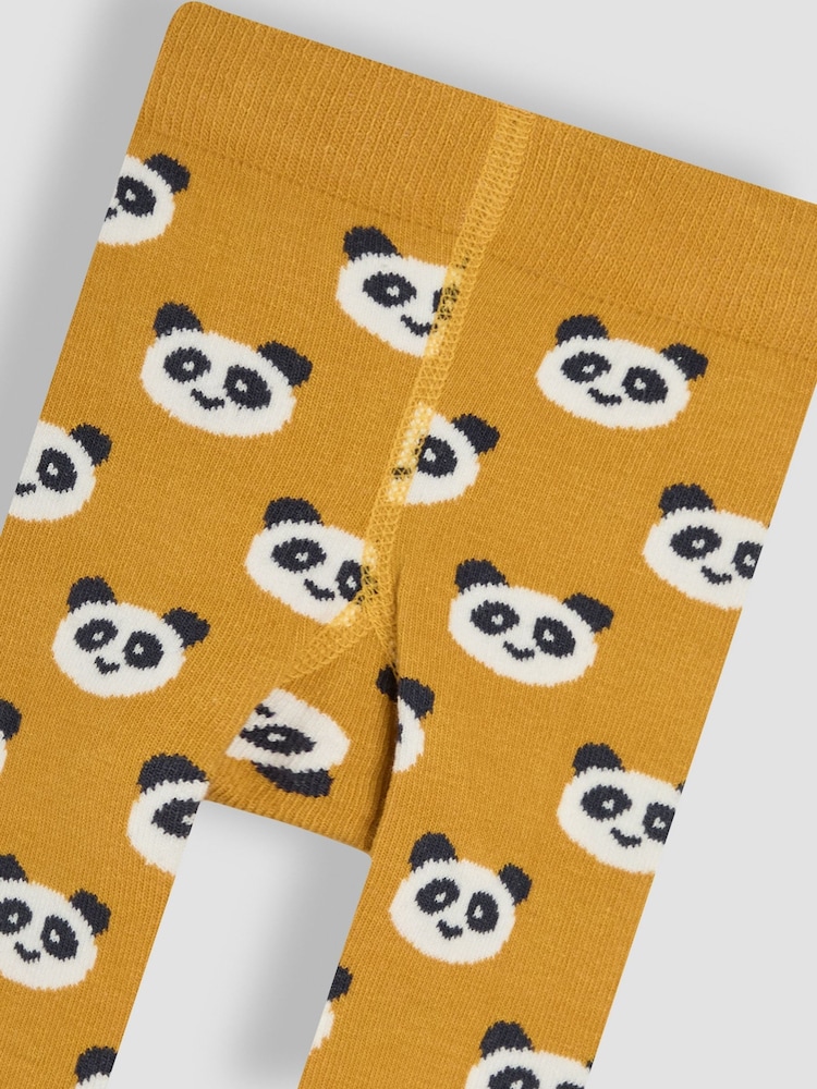 JoJo Maman Bébé Yellow Panda Knitted Leggings - Image 3 of 3