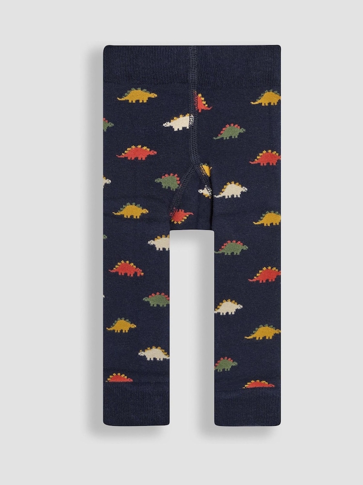 JoJo Maman Bébé Navy Dinosaur Extra Thick Leggings - Image 1 of 3