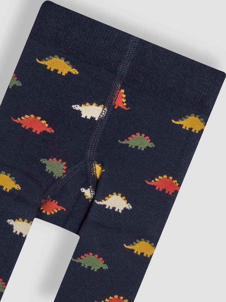 JoJo Maman Bébé Navy Dinosaur Extra Thick Leggings - Image 3 of 3