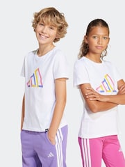 adidas White Tech Logo Graphic 100% Cotton T-Shirt - Image 1 of 8