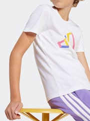 adidas White Tech Logo Graphic 100% Cotton T-Shirt - Image 5 of 8