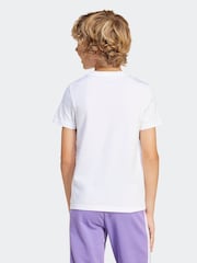 adidas White Tech Logo Graphic 100% Cotton T-Shirt - Image 6 of 8