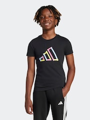 adidas Black Tech Logo Graphic 100% Cotton T-Shirt - Image 3 of 8