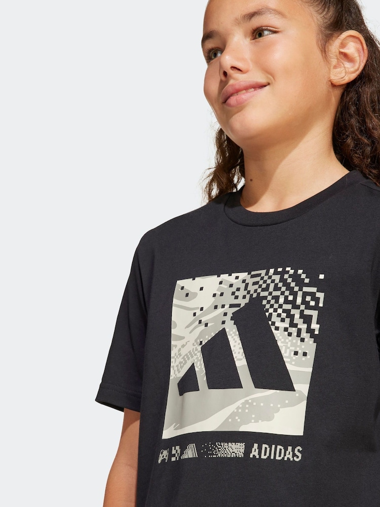 adidas Black Camo Logo 100% Cotton T-Shirt - Image 2 of 5