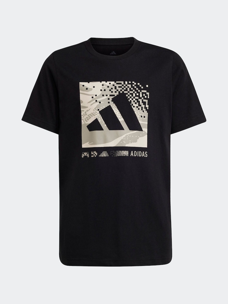 adidas Black Camo Logo 100% Cotton T-Shirt - Image 5 of 5