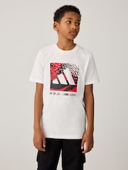 adidas White Camo Logo 100% Cotton T-Shirt - Image 1 of 5