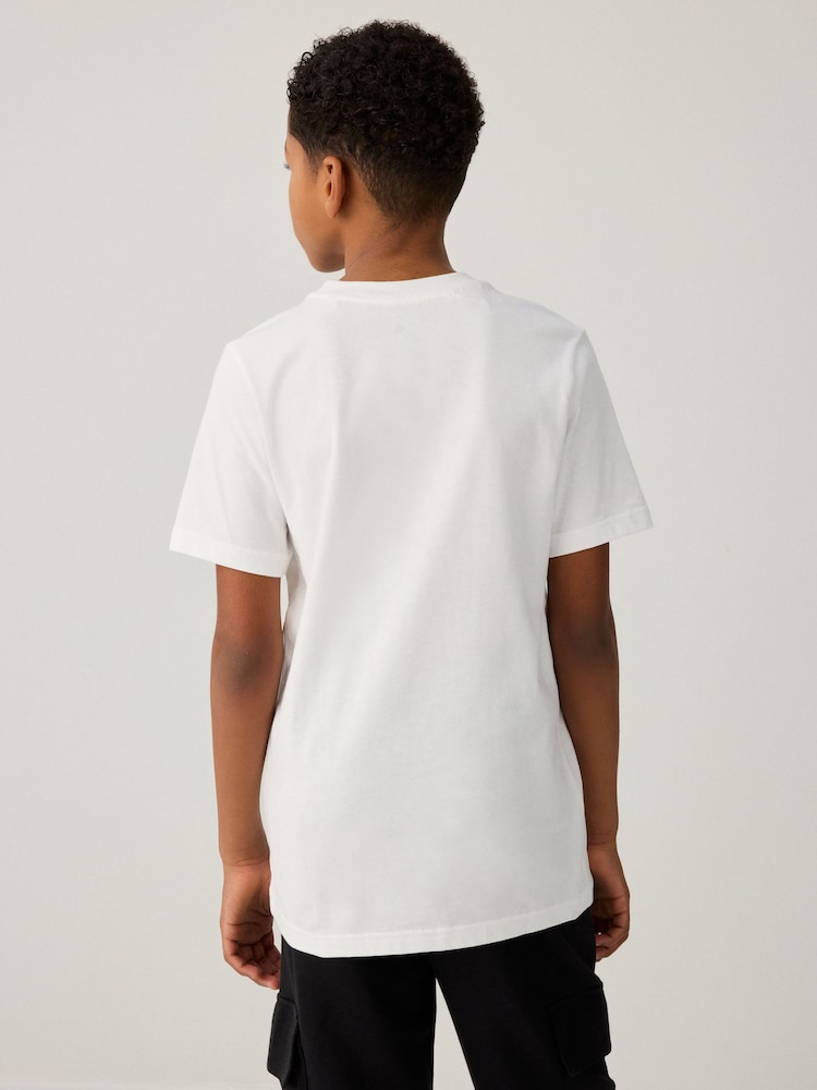 adidas White Camo Logo 100% Cotton T-Shirt - Image 2 of 5