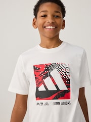 adidas White Camo Logo 100% Cotton T-Shirt - Image 4 of 5