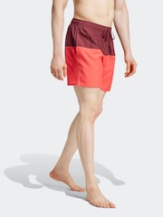 adidas Red Short Length Colorblock CLX Swim Shorts - Image 1 of 6