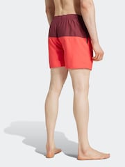 adidas Red Short Length Colorblock CLX Swim Shorts - Image 2 of 6