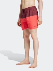 adidas Red Short Length Colorblock CLX Swim Shorts - Image 3 of 6