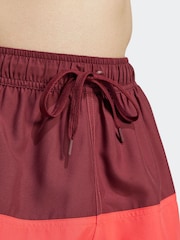 adidas Red Short Length Colorblock CLX Swim Shorts - Image 5 of 6