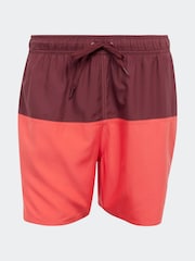 adidas Red Short Length Colorblock CLX Swim Shorts - Image 6 of 6