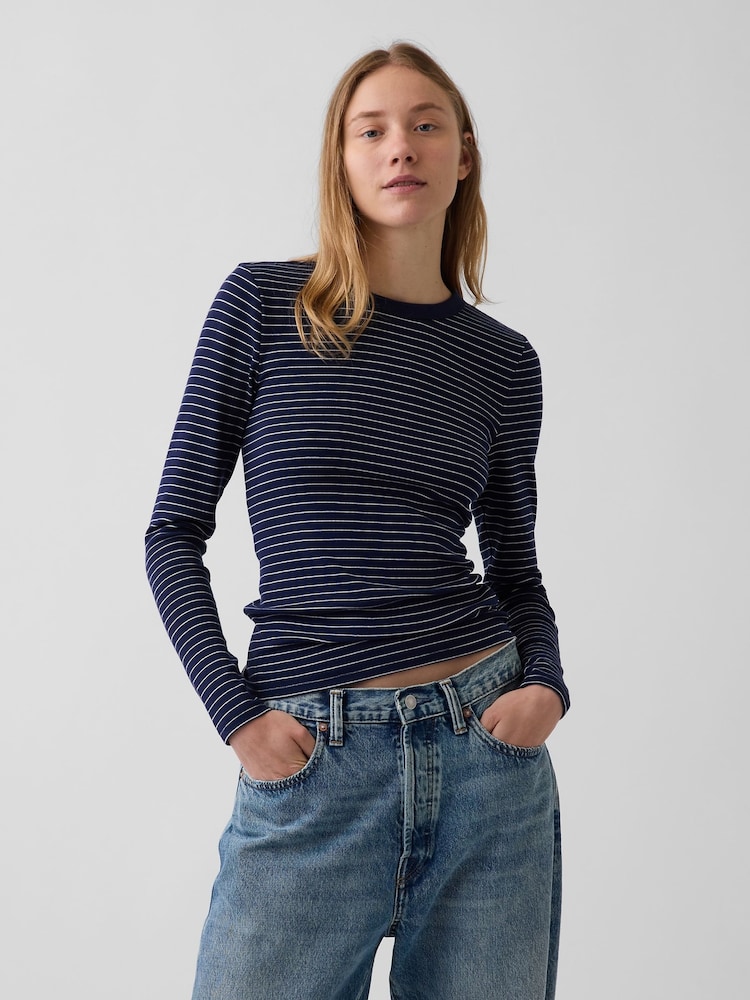 Bande marine - T-shirt Gap modern Manche longue - Image 1 de 4 Bande marine - T-shirt Gap modern Manche longue - Image 1 de 4