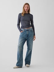 Bande marine - T-shirt Gap modern Manche longue - Image 3 de 4