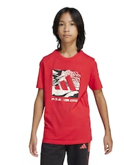 adidas Red Camo Logo 100% Cotton T-Shirt - Image 1 of 8