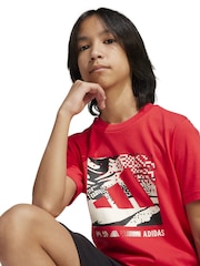 adidas Red Camo Logo 100% Cotton T-Shirt - Image 5 of 8