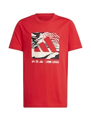 adidas Red Camo Logo 100% Cotton T-Shirt - Image 8 of 8