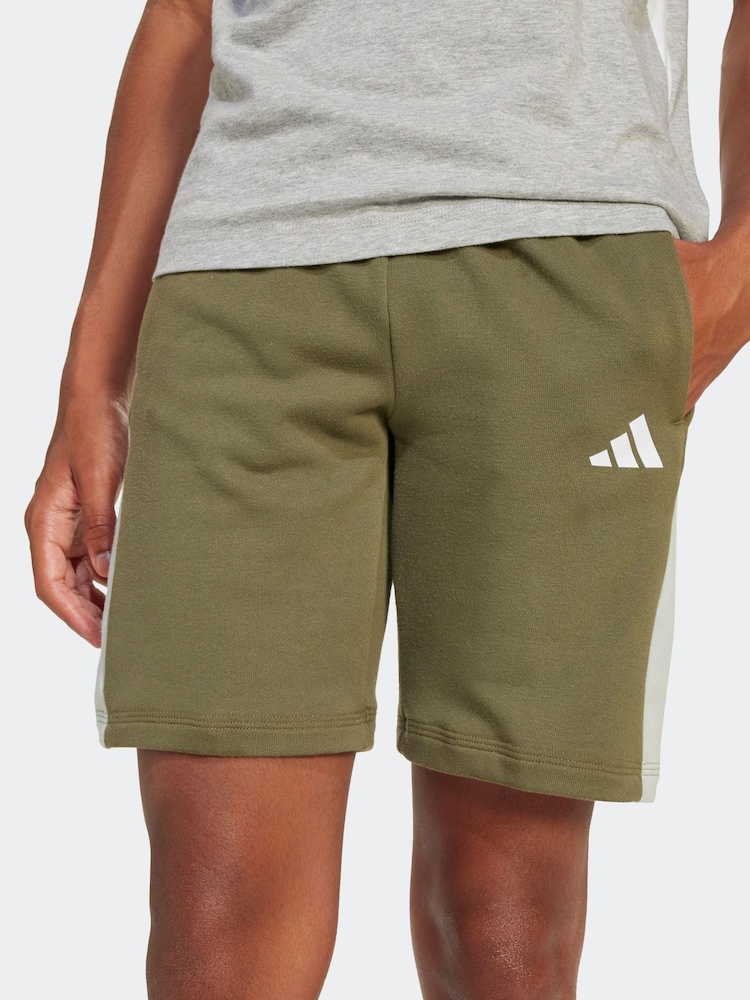 adidas Green Colour Block Shorts - Image 4 of 6