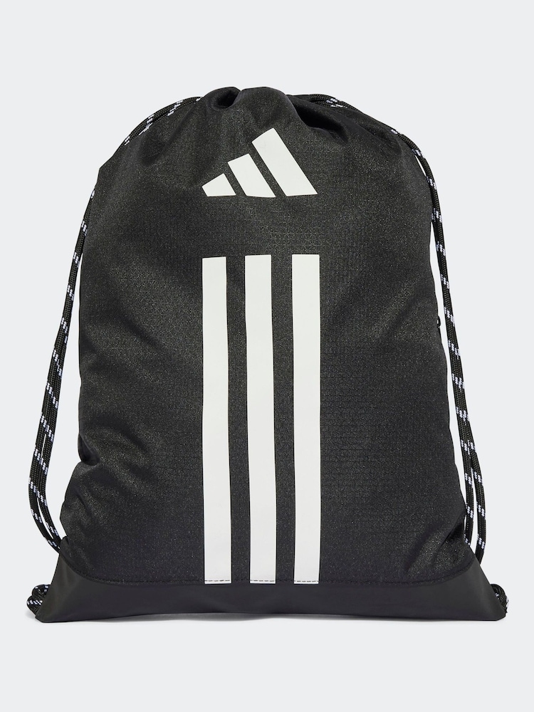 adidas Black 3 Stripe Gymsack - Image 1 of 6