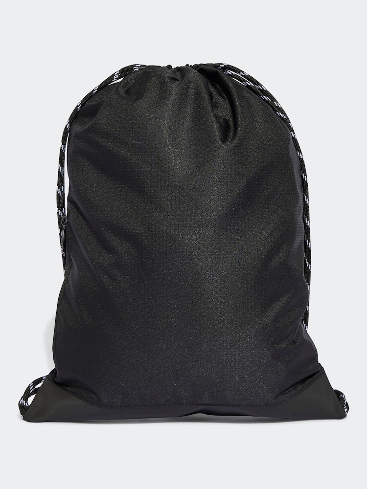 adidas Black 3 Stripe Gymsack - Image 2 of 6
