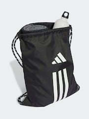 adidas Black 3 Stripe Gymsack - Image 4 of 6