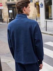 Blue Zip Neck Graphic Sweatshirt - Image 2 of 7