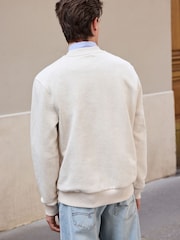 Ecru Marl Crew Sweatshirt Graphic Crew Sweatshirt - Image 3 of 7
