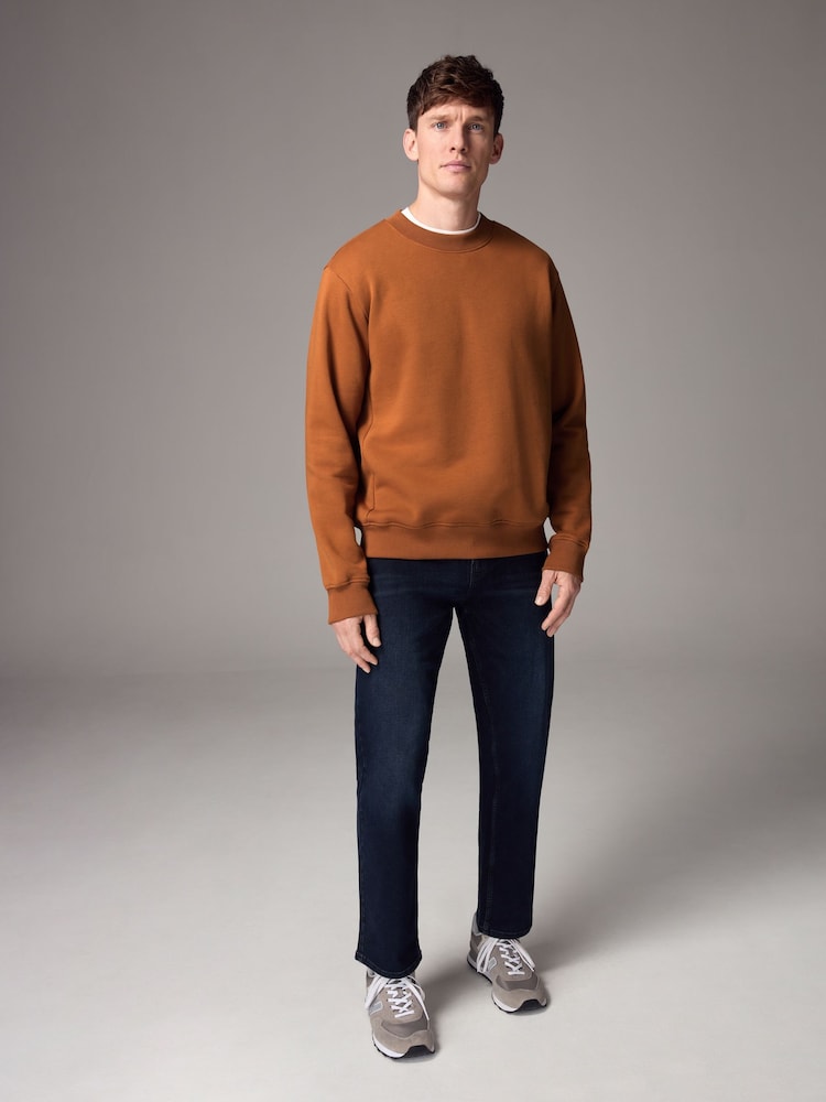 Ockergelb - Sweatshirt mit Rundhalsausschnitt aus dichtem Jersey - Bild 2 von 7 Ockergelb - Sweatshirt mit Rundhalsausschnitt aus dichtem Jersey - Bild 2 von 7
