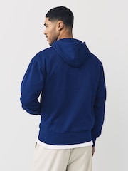 adidas Blue Essentials Feelcozy Fleece Hoodie - Image 3 of 5