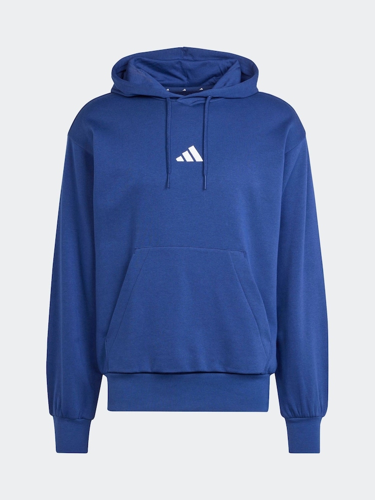 adidas Blue Essentials Feelcozy Fleece Hoodie - Image 5 of 5