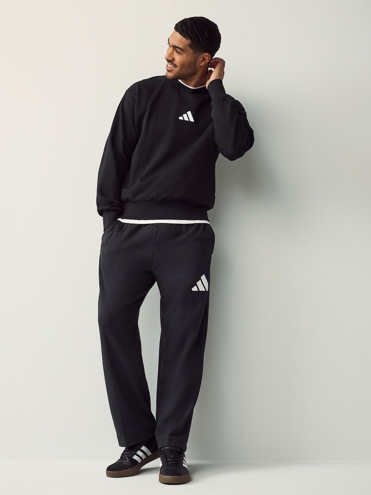 adidas Black Essentials Feelcozy Fleece Sweatshirt - Image 2 of 5