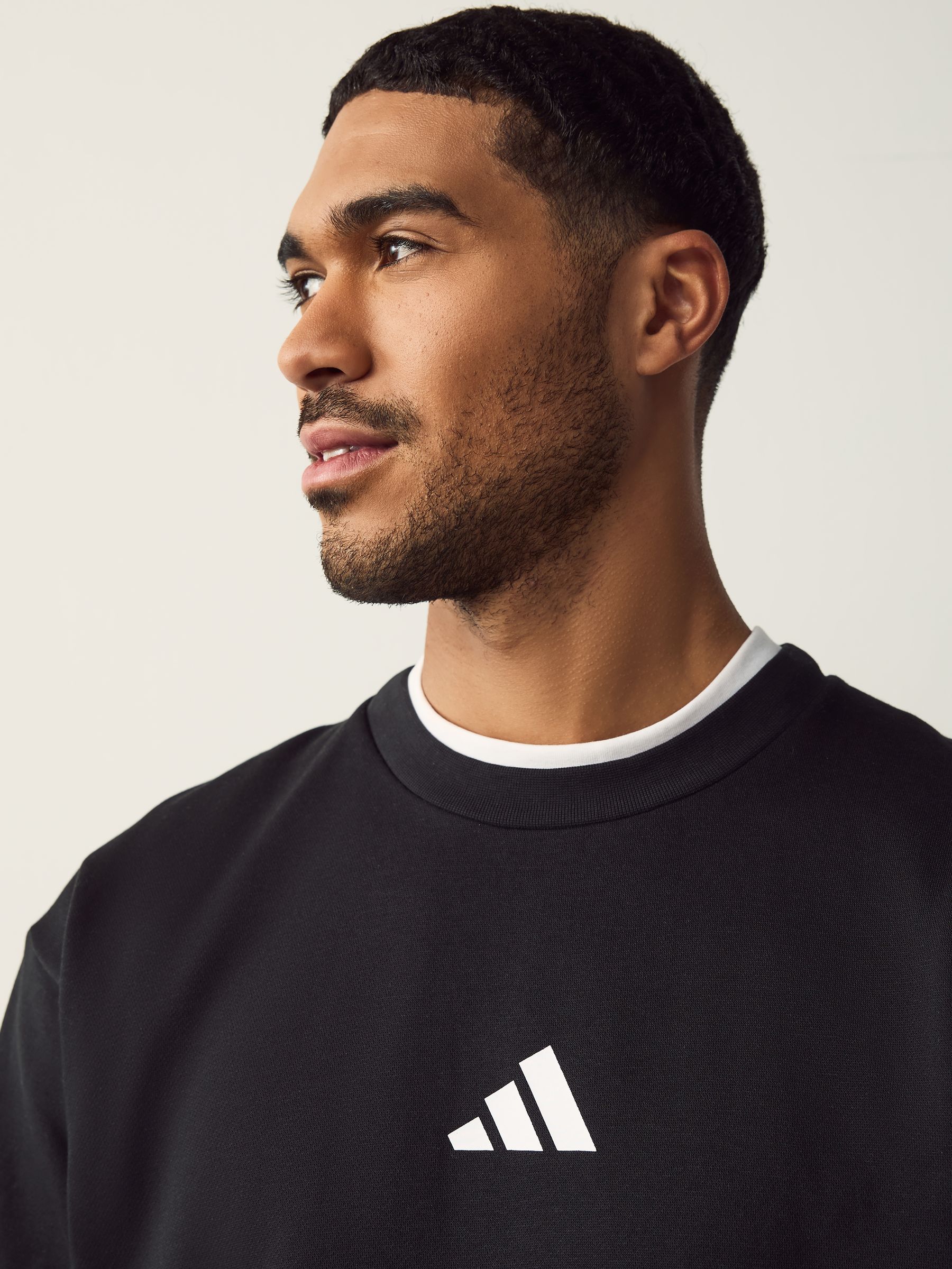 Buy adidas Black Essentials Feelcozy Fleece Sweatshirt from Next